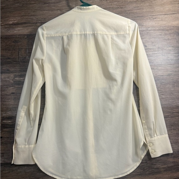J. Crew Cream Blouse with Stand-Up Collar and Elegant Pleats - Picture 3 of 5